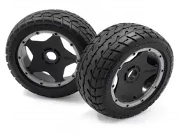 HPI Baja 5B Tarmac Buster Tyres - Mounted on Front Black Wheels - Pair.webp